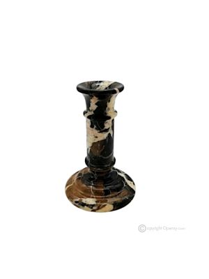 Bougeoir, en marbre Nero Michelangelo, fabriqué à la main, avec un design unique et sophistiqué.