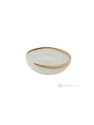 Bol, marbre iris onyx, centre de table moderne, fait main en Italie, pierre naturelle.