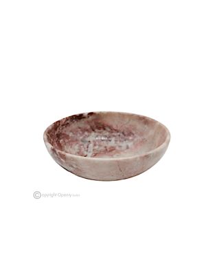Bol en marbre rouge précieux, pièce maîtresse au design élégant, fabriqué à la main en Italie avec de la pierre naturelle.