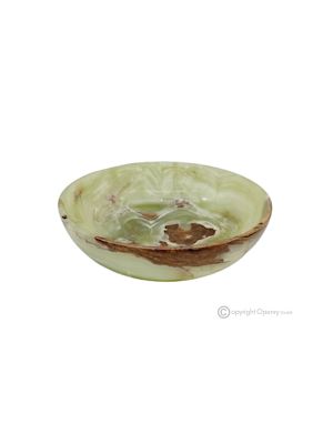 Bol, marbre onyx vert, pièce maîtresse moderne, fait main en Italie, pierre naturelle.