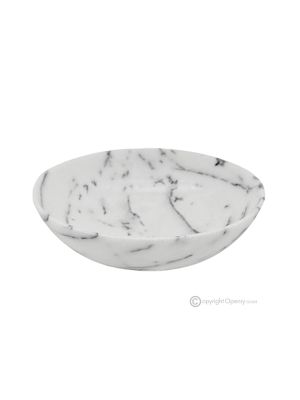 Bol, marbre blanc Ibiza, pièce maîtresse au design moderne, fabriqué à la main en Italie, pierre authentique.