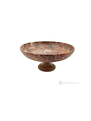 BOL À FRUITS en marbre Précieux Rouge, pièce maîtresse faite main, design moderne, pierre naturelle authentique