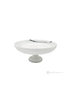 BOL À FRUITS en marbre Bianco Ibiza, pièce maîtresse décorative originale faite à la main, pierre naturelle.