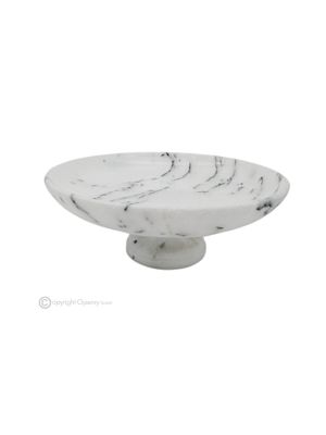 BOL À FRUITS en marbre Bianco Ibiza, pièce maîtresse décorative faite à la main, pierre naturelle authentique.