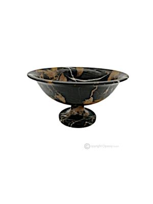 BOL À FRUITS en marbre Nero Michelangelo, pièce maîtresse décorative faite à la main, pierre naturelle originale.