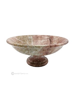 BOL À FRUITS en marbre Rose, pièce maîtresse décorative faite main en pierre naturelle authentique.