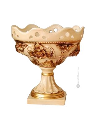Décoration de centre de table artistique en céramique de style baroque, couleur or 24 carats 