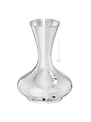 CARAFE VASE Carafe Vin Eau Spécial Placage Argent Martelé À La Main Fabriqué en Italie