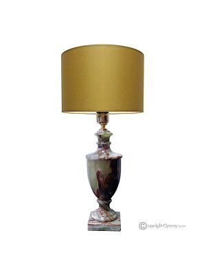 LAMPE en marbre Onyx Vert, abat-jour en pierre naturelle authentique, décoration de luxe.