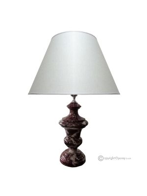 LAMPE en marbre rouge Levanto, abat-jour en pierre naturelle authentique, décoration de luxe.