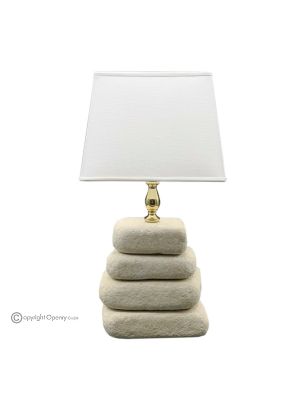 LAMPE en Pierre de Marbre, abat-jour en véritable pierre naturelle, au design moderne et fabriqué à la main.