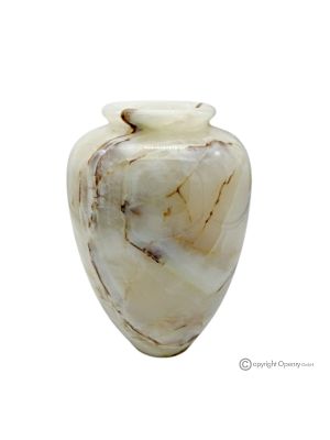 VASE courbé en marbre onyx Iris, authentique et fait main, design élégant et exclusif.
