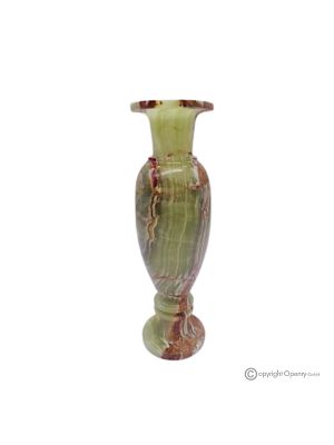 VASE amphore en marbre onyx vert, pierre naturelle, fait main, design élégant.