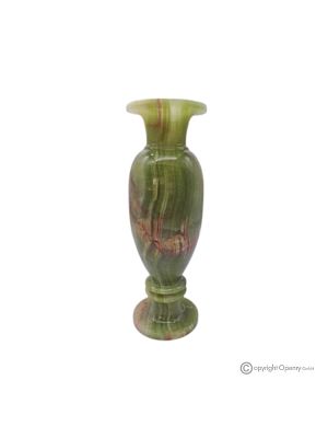 VASE, amphore en marbre onyx vert, pierre authentique, fait main, design élégant.