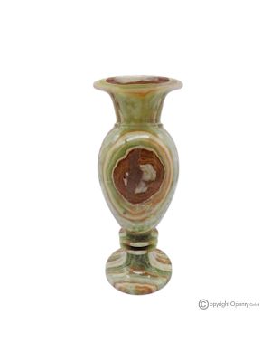 VASE, amphore en marbre onyx vert, pierre naturelle authentique, fabrication artisanale, ornementale.