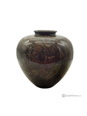 VASE sphérique en marbre vert, pierre authentique de première qualité, fait main, exclusif.