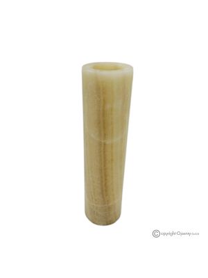 Vase à fleurs cylindrique en marbre onyx ambré, pierre naturelle de qualité, fait main.