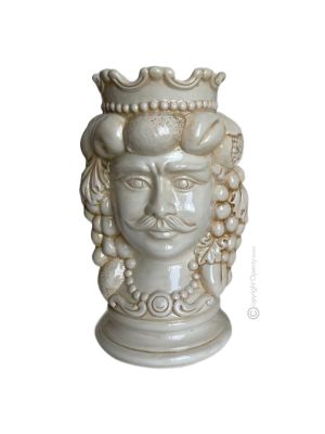 TÊTE MÂLE BRUN Cachepot et décoration de table artistique en céramique