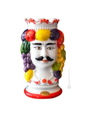 TÊTE MÂLE BRUN Cachepot et décoration de table artistique en céramique