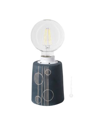 BOLLE Lampe de table abat-jour artistique en céramique piémontaise réalisée et décorée à la main authentique Made in Italy 