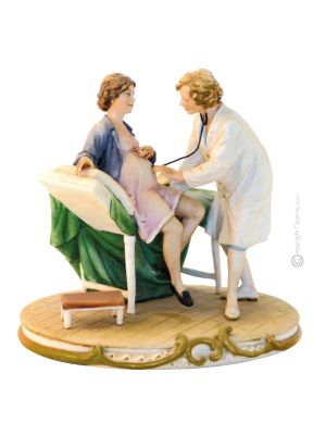 GYNÉCOLOGUE Statuette figurine en porcelaine Capodimonte faite à la main Made in Italy