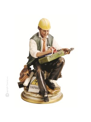 ELEKTRIKER Figurine en porcelaine Capodimonte faite à la main Fabriqué en Italie