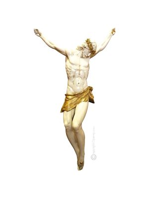 LE CHRIST Crucifié Figurine en porcelaine de Capodimonte faite à la main Made in Italy