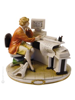 GÉOMÈTRE Figurine figurine Capodimonte porcelaine faite à la main Made in Italy