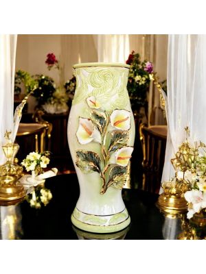 VASE en céramique artistique de style baroque avec détails en or 24 carats Fabriqué en Italie