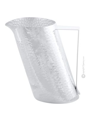 CARAFE À EAU INCLINÉE Carafe à décanter à eau Placage d'argent spécial martelé à la main Fabriqué en Italie