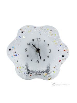 FIORE Horloge de table, en verre transparent avec gouttes, design moderne, faite à la main