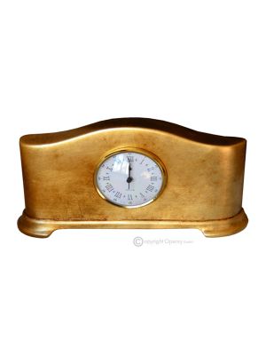 HORLOGE DE TABLE Céramique artistique de style baroque avec feuille d'or 24 carats Fabriqué en Italie