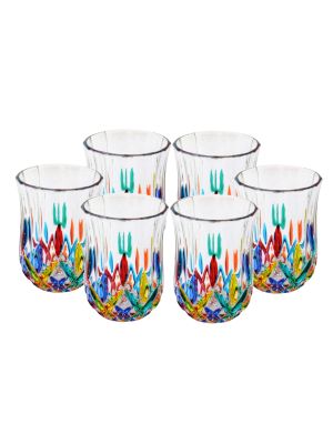 OPERA Ensemble de 6 authentiques verres à liqueur peints à la main en verre de qualité supérieure.