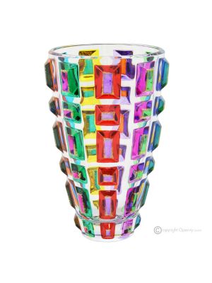GEM Authentique vase en cristal décoratif moderne peint à la main.