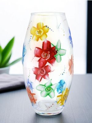 BETTY Authentique vase décoratif moderne peint à la main en verre de qualité supérieure.