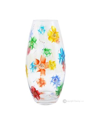 BETTY Authentique vase décoratif moderne peint à la main en verre de qualité supérieure.