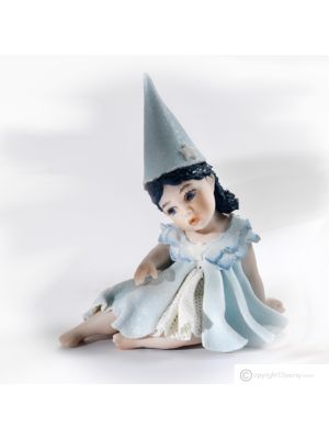 FÉE BLEUE, porcelaine de Capodimonte, poupée fée romantique, art de haute qualité.