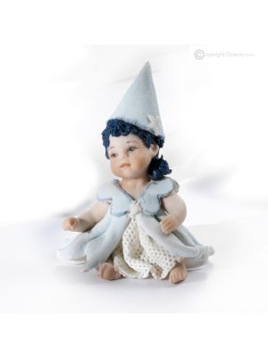 FÉE BLEUE, personnage de conte de fées de Capodimonte, charme pur et porcelaine.