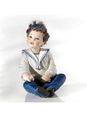 JACK Capodimonte, statuette d'art, enfant en porcelaine d'une rare beauté et élégance.