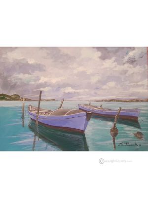 MARINA Peinture acrylique moderne sur toile Made in Italy 