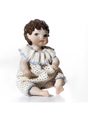Poupée MICRO Capodimonte, beaux-arts de baptême de bébé.