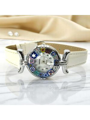 MONTRE-BRACELET POUR DAME avec authentique verre de Murano fait à la main Murrine Made in Italy