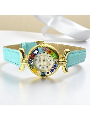 MONTRE-BRACELET POUR DAME avec authentique verre de Murano fait à la main Murrine Made in Italy