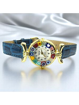 MONTRE-BRACELET POUR DAME avec authentique verre de Murano fait à la main Murrine Made in Italy