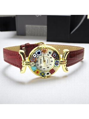 MONTRE-BRACELET POUR DAME avec authentique verre de Murano fait à la main Murrine Made in Italy