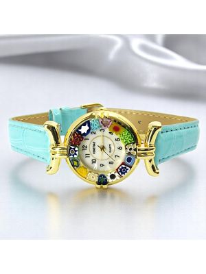 MONTRE-BRACELET POUR DAME avec authentique verre de Murano fait à la main Murrine Made in Italy