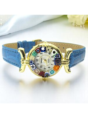 MONTRE-BRACELET POUR DAME avec authentique verre de Murano fait à la main Murrine Made in Italy