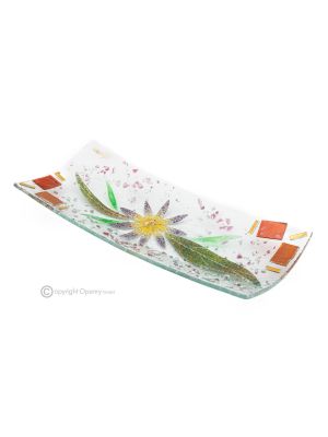 ASTER – Centre de table, plateau, plat de service, verre artistique fait main, design moderne