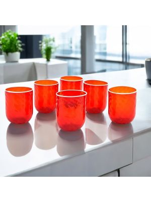 VERRES RHOMBUS Ensemble de 6 verres en verre soufflé de Murano authentique fait à la main avec les couleurs traditionnelles de Venise