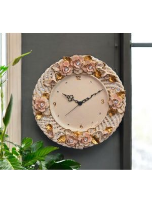 HORLOGE Horloge murale artistique en céramique de style baroque, authentique faite et peinte à la main Made in Italy